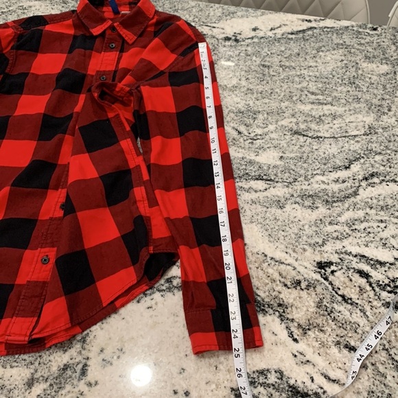06 H&M divided checkered button up size M 100% cotton - Picture 9 of 9